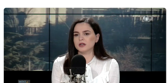 Erila Haska in a Wake Up television interview