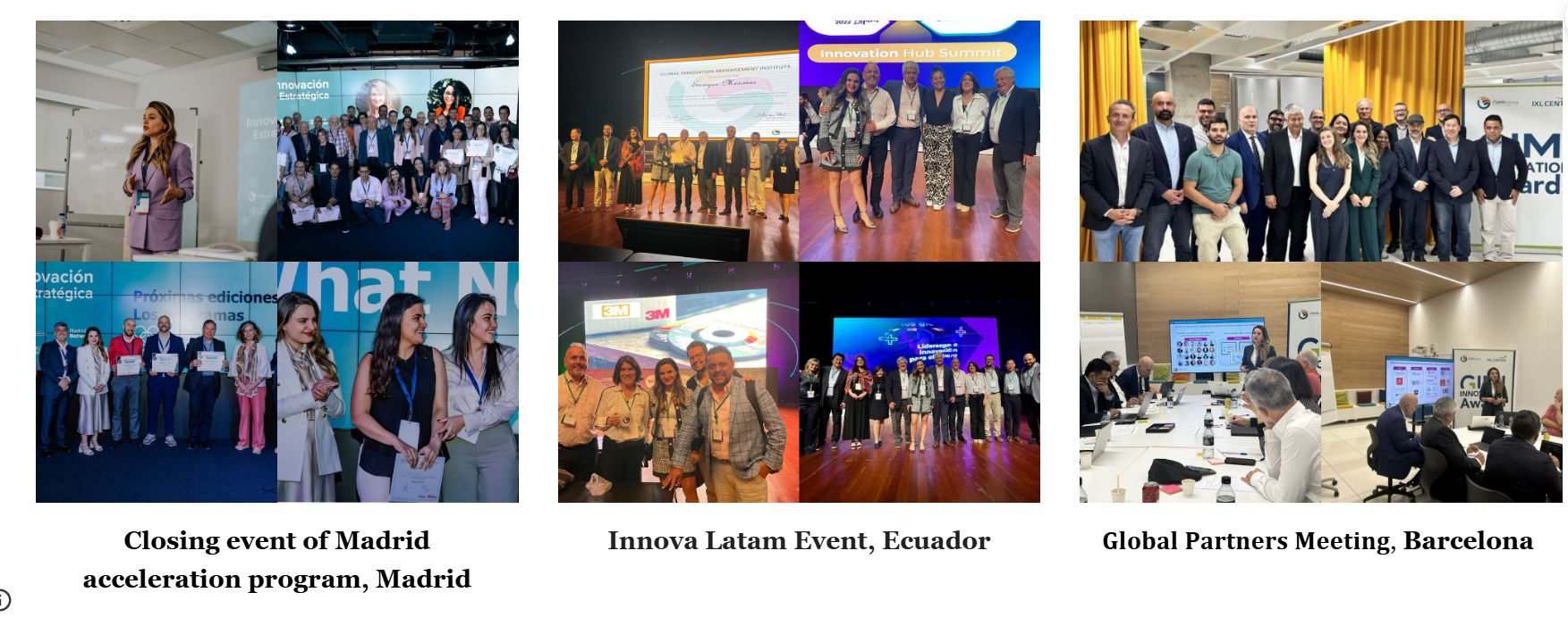 Closing event of the Madrid Acceleration Program, Innova Latam Event in Ecuador, and Global Partners Meeting in Barcelona
